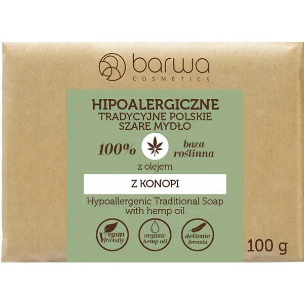 Barwa - hypoallergenic traditional Polish grey soap, WITH HORSE OIL, weight: 100 g