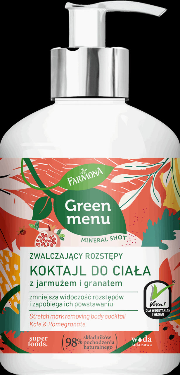 Green Menu - body concentrate fighting stretch marks with kale and pomegranate, volume 250 ml