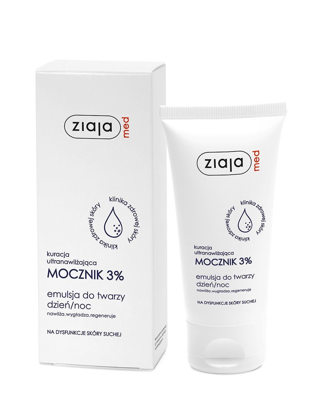 Ziaja Med - kuracja ultranawilżająca Mocznik 3 %, emulsja do twarzy na dzień i na noc, poj. 50 ml