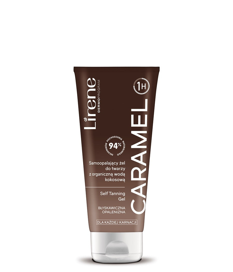 Lirene Perfect Tan - CARAMEL, self-tanning face gel with organic coconut water, 75 ml