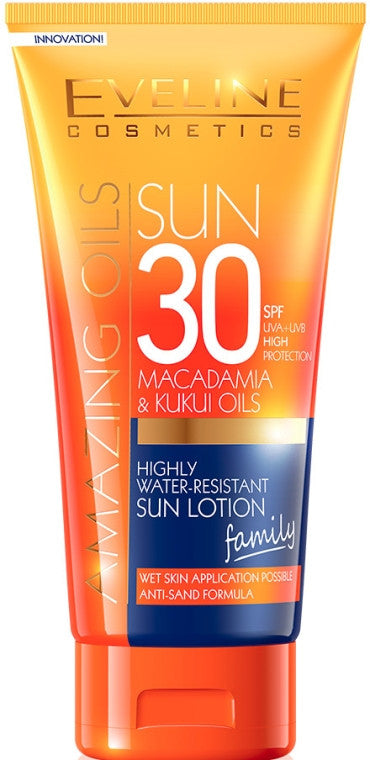 Eveline Sun Amazing Oils - wysoko wodoodporna emulsja do opalania SPF 30, poj. 150 ml