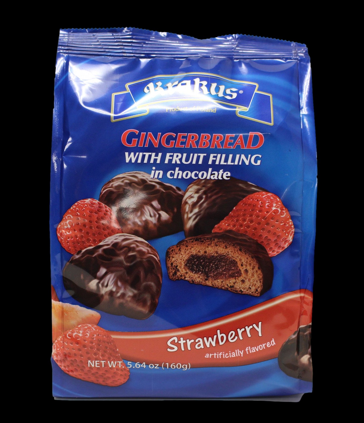 Krakus - gingerbread in chocolate with strawberry filling, net weight: 160 g