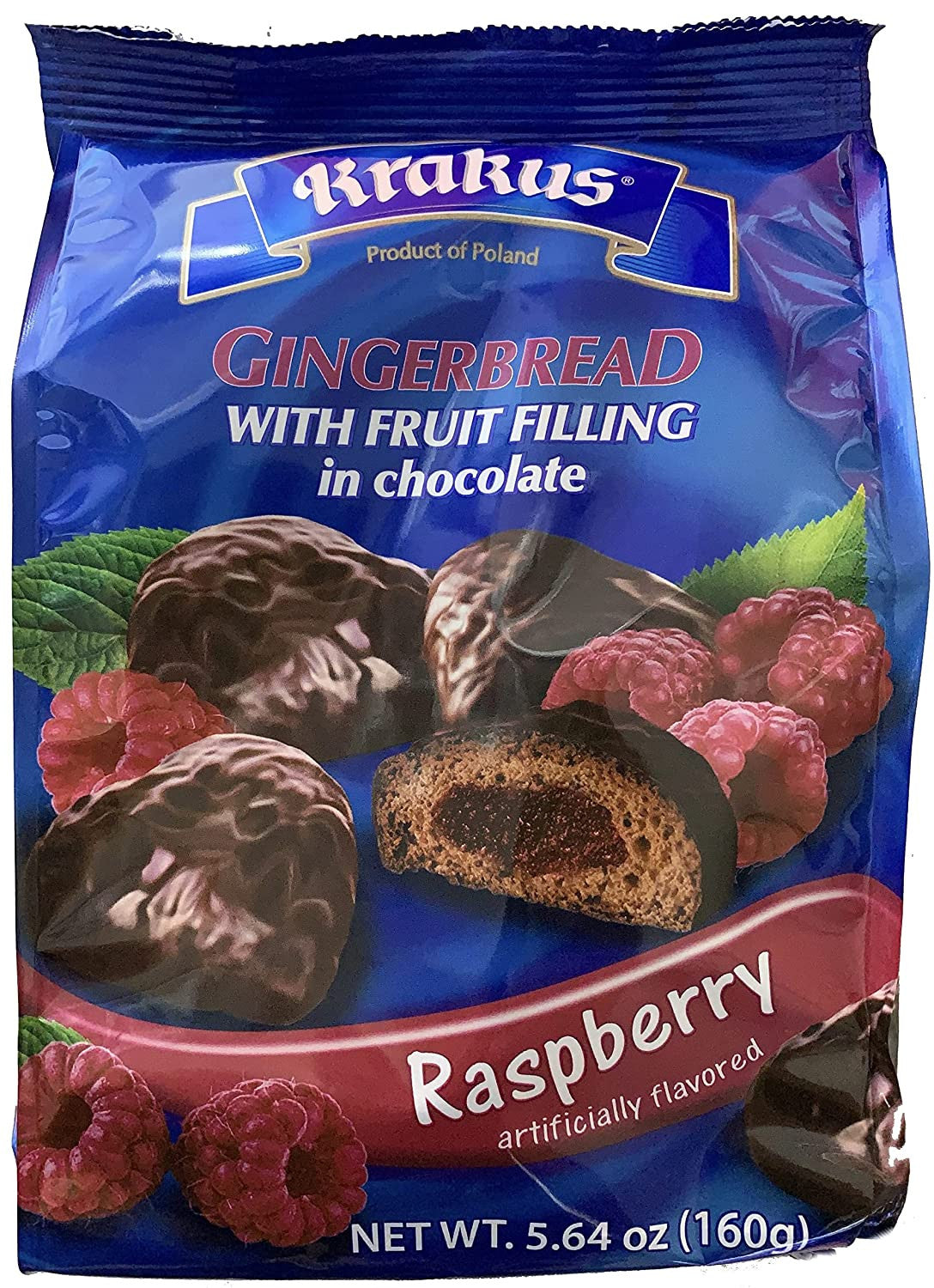 Krakus - gingerbread in chocolate with raspberry filling, net weight: 160 g