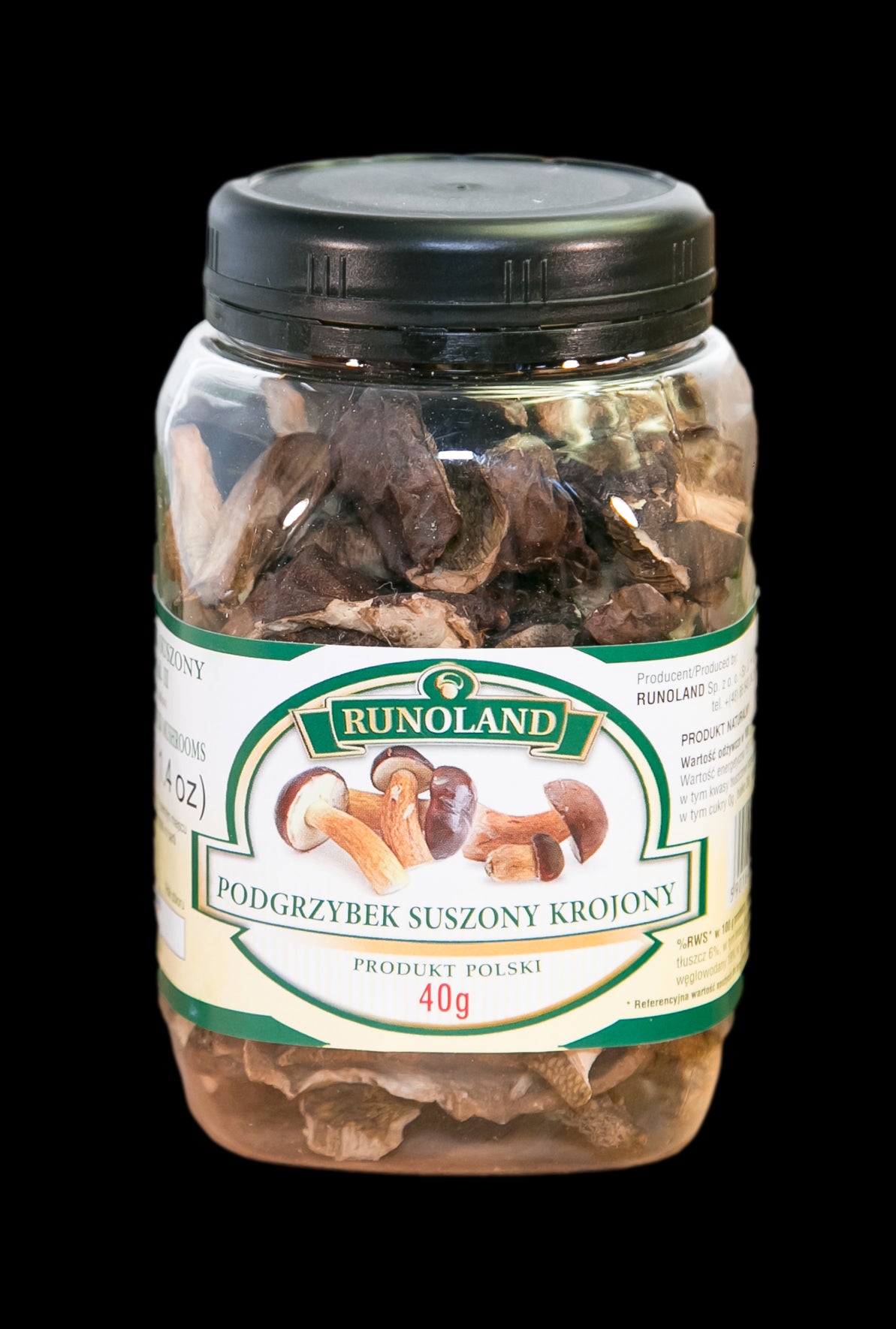 Runoland - dried mushrooms, sliced, net weight: 40 g