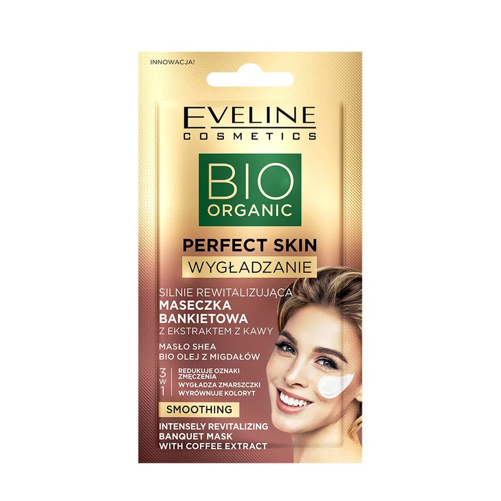 Eveline Perfect Skin WYGŁADZENIE - silnie rewitalizująca maseczka bankietowa z ekstraktem z kawy, poj. 8 ml