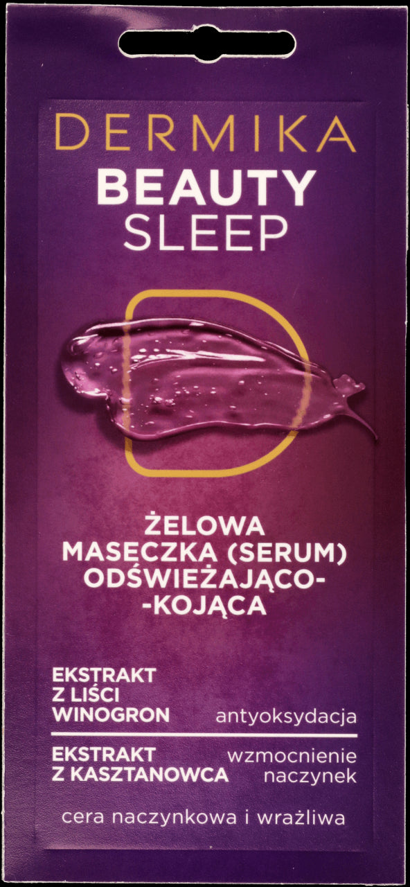 Dermika Maseczki Piękności - BEAUTY SLEEP, żelowa maseczka (serum) odświeżająco-kojąca, poj. 10 ml