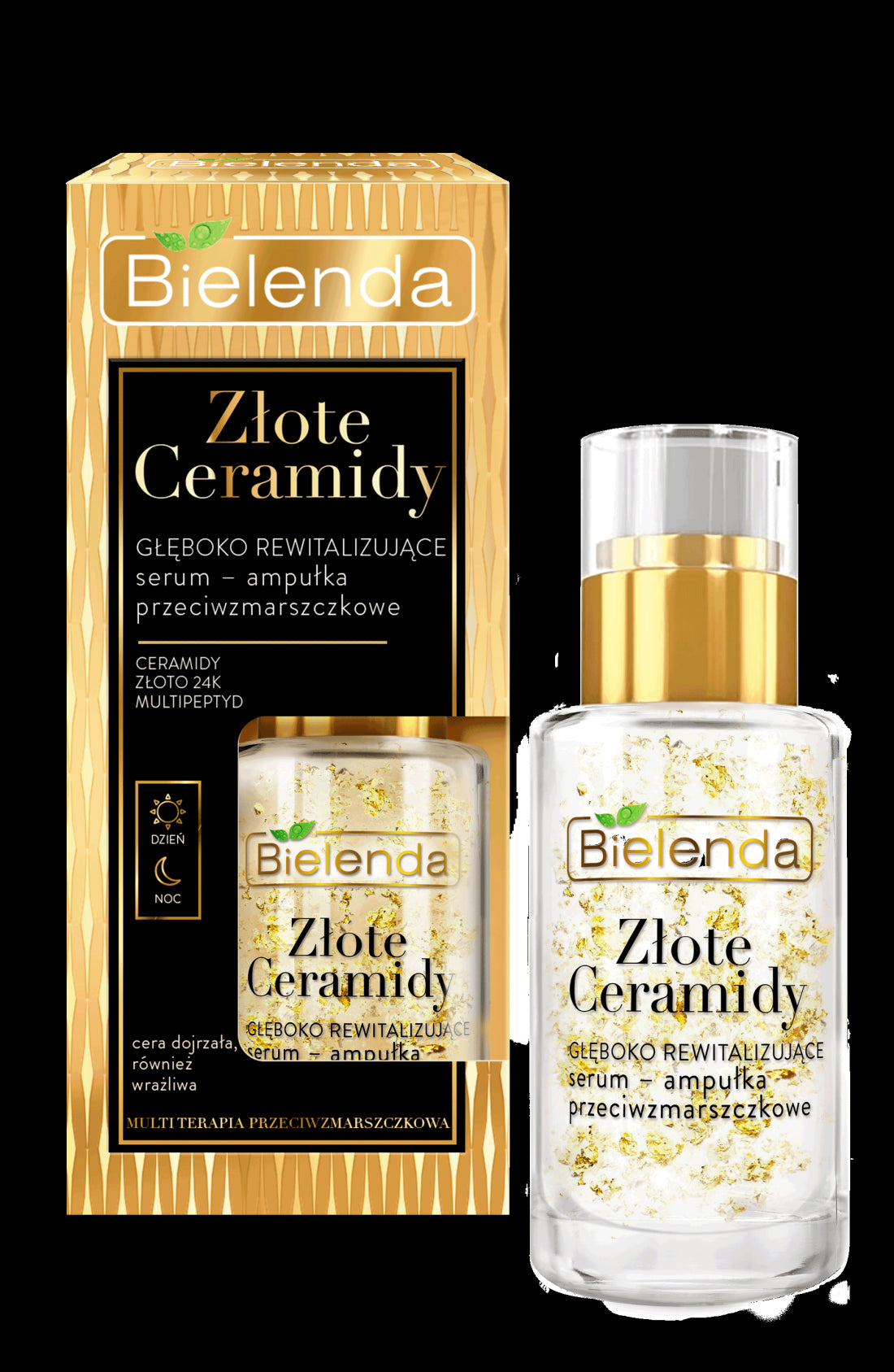 Bielenda GOLD CERAMIDS - deeply revitalizing serum - anti-wrinkle day/night ampoule , volume 15 ml