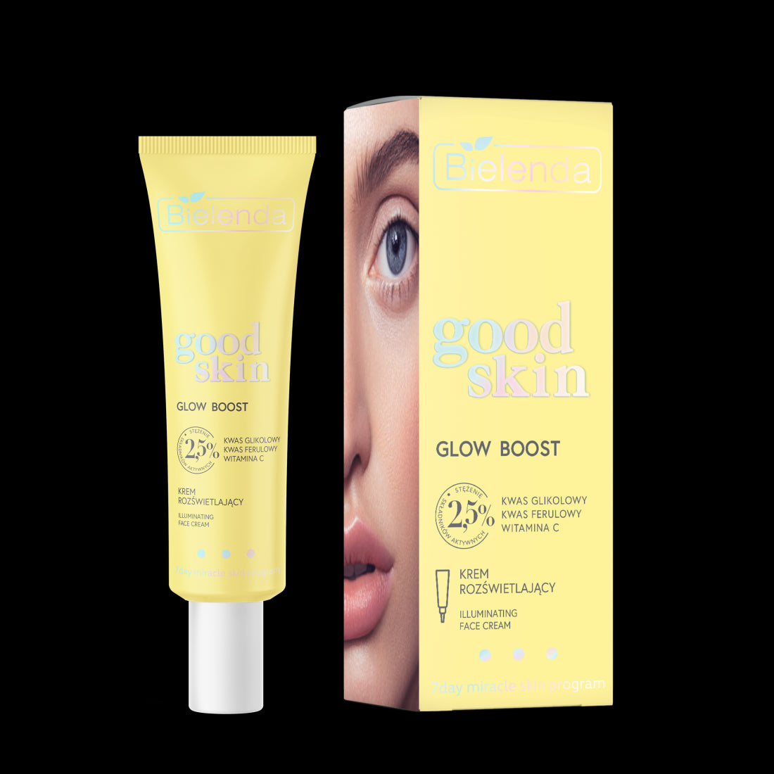 Bielenda GOOD SKIN - GLOW BOOST - brightening cream - glycolic acid, vitamin C, ferulic acid, capacity 50 m l