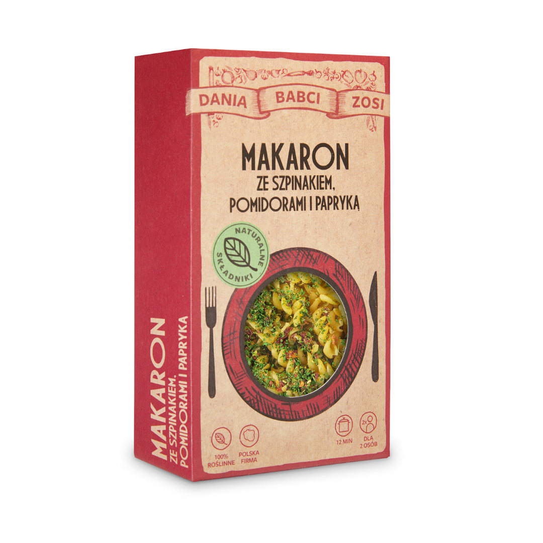 SYS - Dania Babci Zosi - makaron ze szpinakiem, pomidorami i papryką, masa netto: 180 g