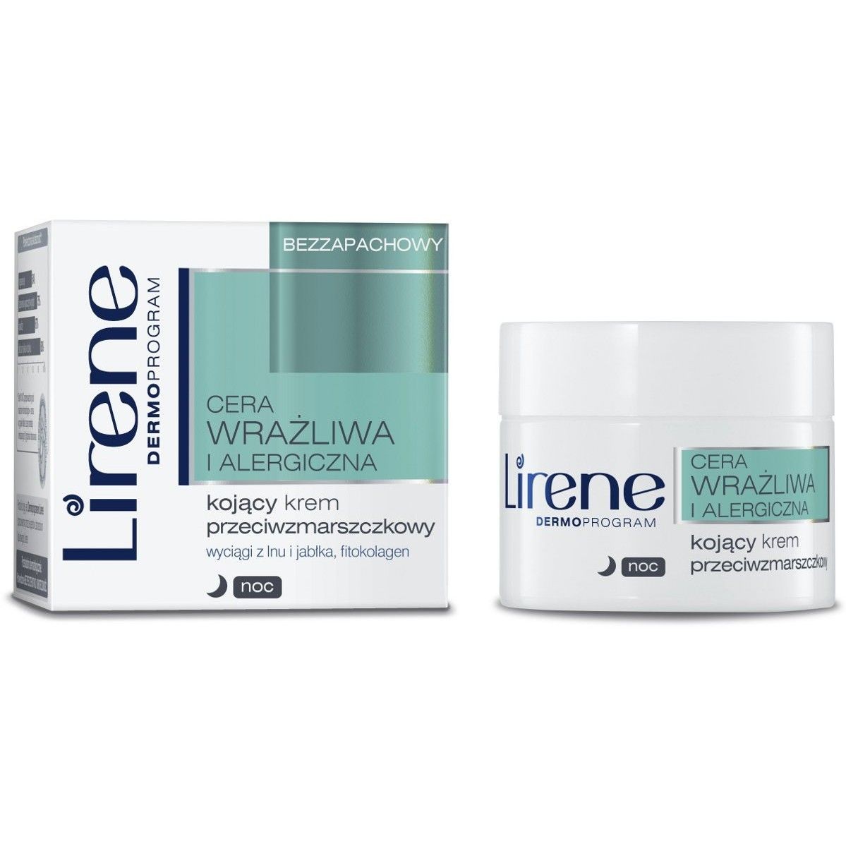 Sensitive and allergic skin - soothing anti-wrinkle night cream, 50 ml capacity.