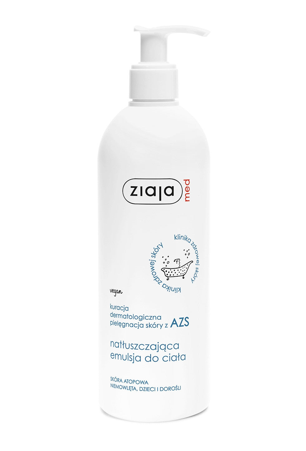 Ziaja Med - Dermatological Treatment Care for skin with AD, lubricating body emulsion, 400 ml capacity