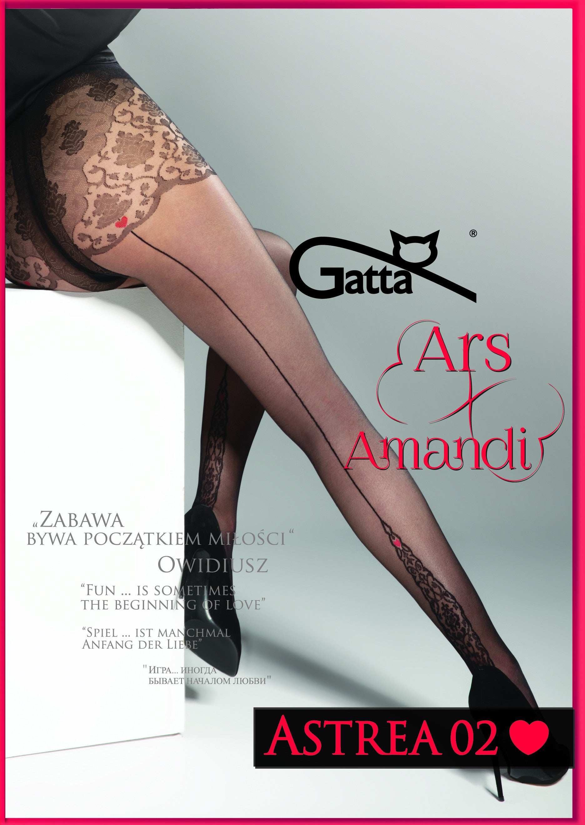 Sensual Sheer Pantyhose with Lace Panty & Back Seam - Astrea 02