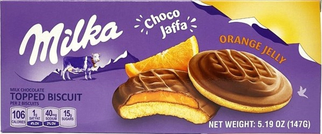 Milka Choco Jaffa Orange - sponge cakes with orange flavored jelly, net weight: 147 g