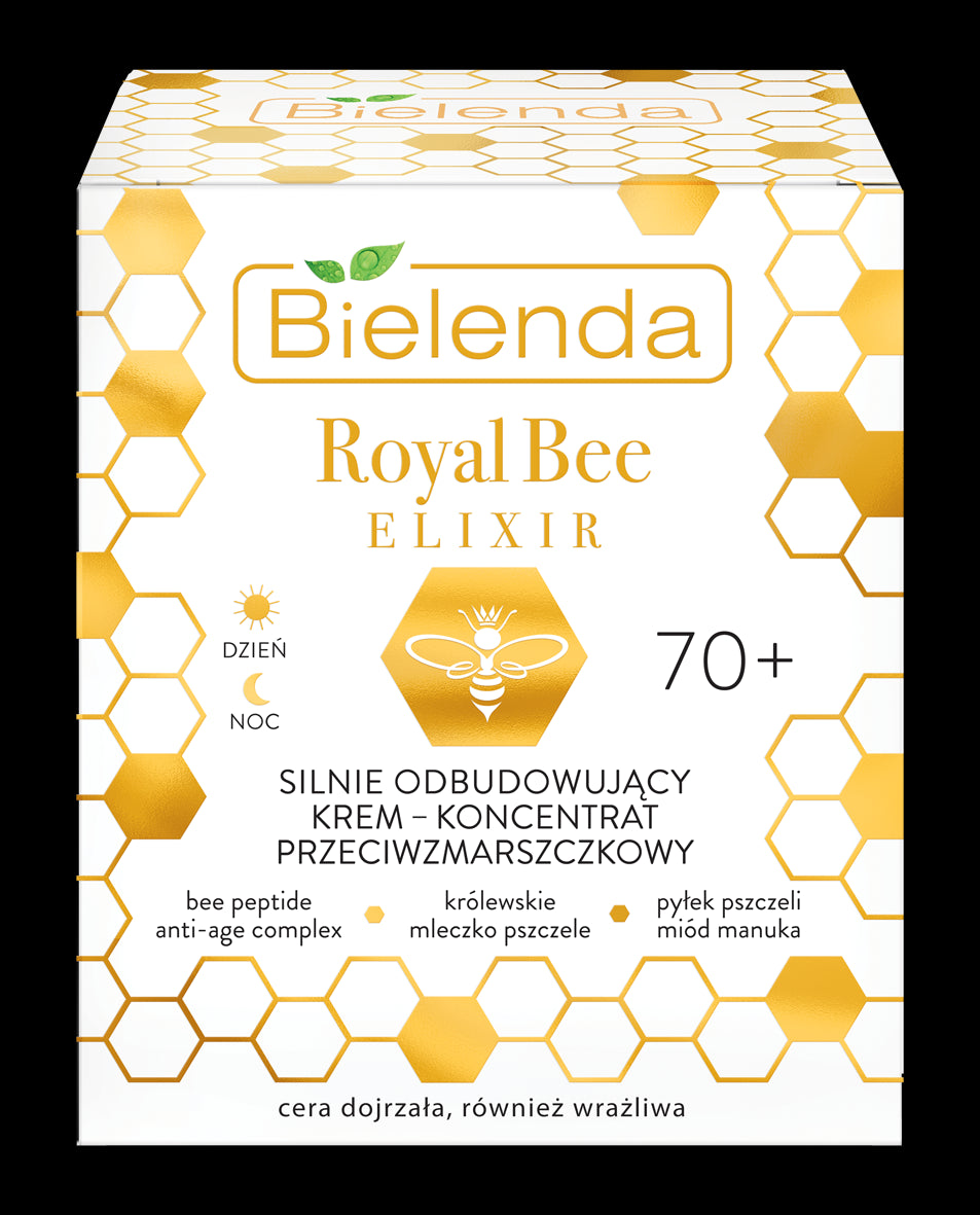 Bielenda Royal Bee Elixir - strongly restorative cream - anti-wrinkle concentrate 70+ DAY/ NIGHT, volume 50 ml