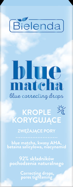 Bielenda BLUE MATCHA blue correcting drops - corrective, pore narrowing drops DAY/ NIGHT, capacity 30 ml