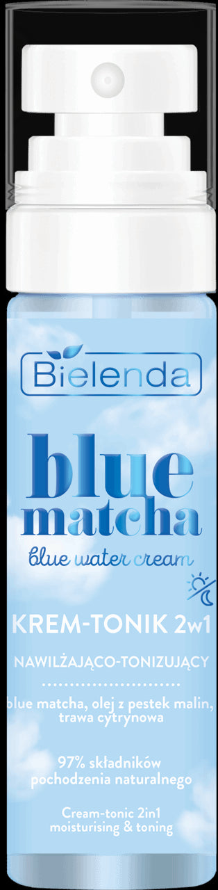 Bielenda BLUE MATCHA blue water cream – krem – tonik 2w1 nawilżająco tonizujący DZIEŃ/ NOC, poj. 75 ml