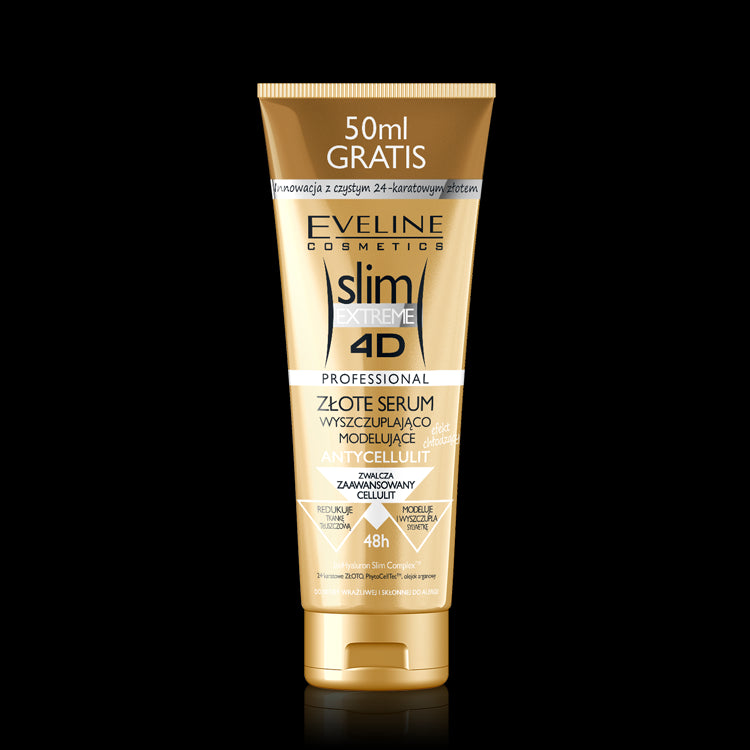 Slim Extreme 4D - golden slimming and remodeling serum, 250 ml capacity.