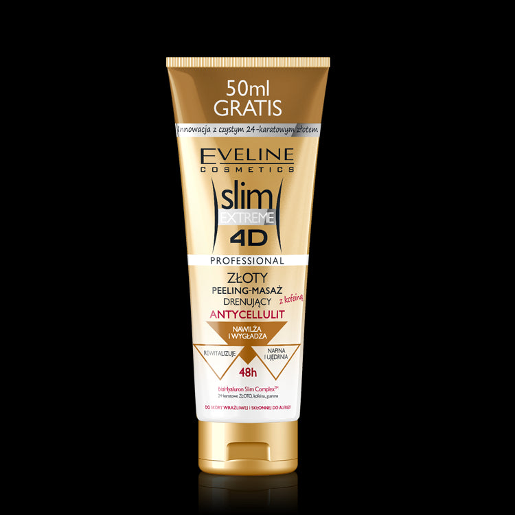 Slim Extreme 4D - golden drainage peeling-massage, 250 ml capacity.