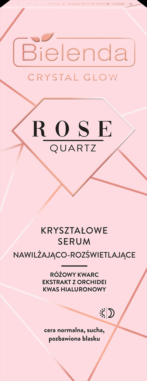 Bielenda CRYSTAL GLOW ROSE QUARTZ - crystal moisturizing and illuminating serum DAY/NIGHT, capacity 30 ml