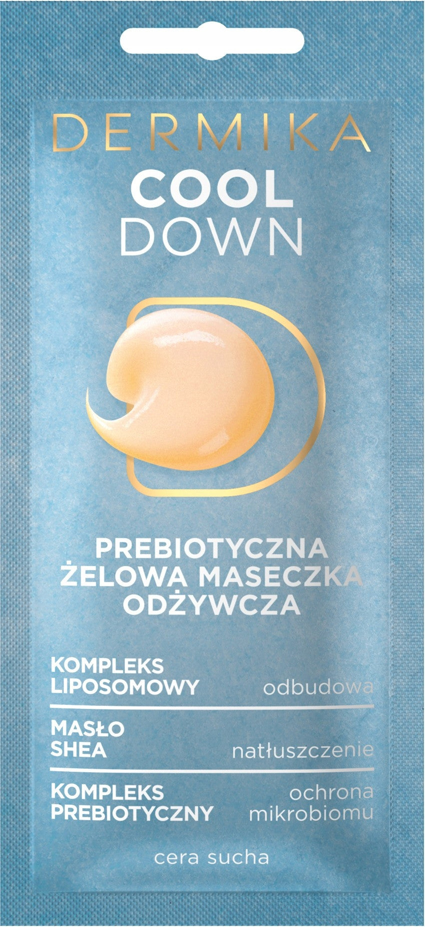 Dermika Maseczki Piękności - COOL DOWN, prebiotyczna żelowa maseczka odżywcza, poj. 10 ml