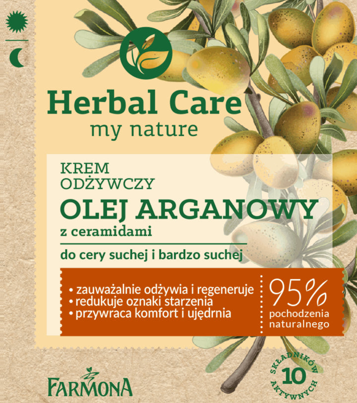 Herbal Care - nourishing day and night cream with ceramides for dry skin, volume 50 ml