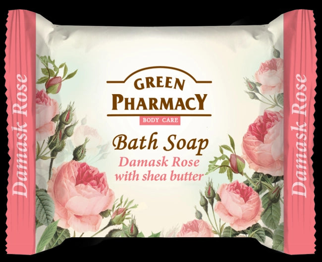 Green Pharmacy Bath Soap - Mydło w kostce, róża damasceńska i masło shea, masa netto: 100 g