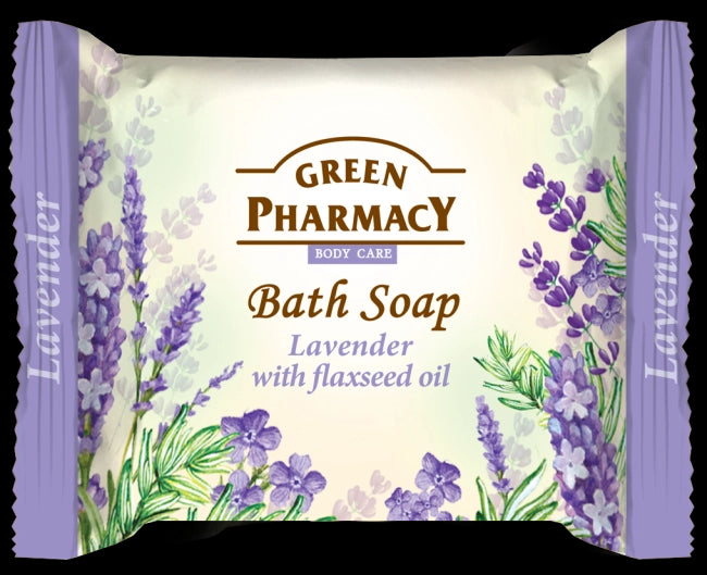 Green Pharmacy Bath Soap - bar soap, lavender and linseed oil, net weight: 100 g