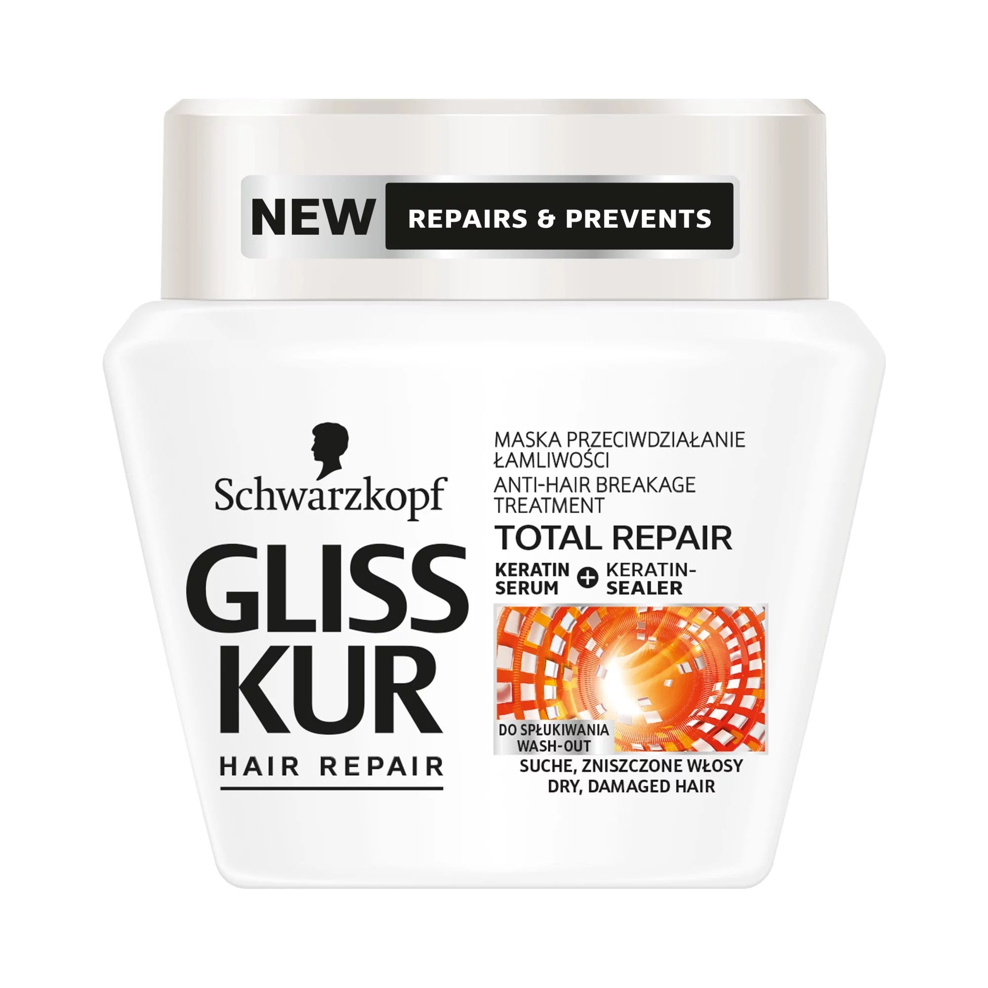 Gliss Kur Total Repair - intensive regenerating hair mask, anti-breakage, capacity 300 ml