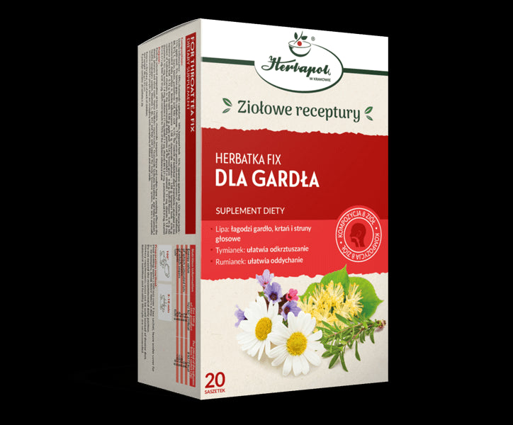 Fix Tea - For the Throat, herbal composition, dietary supplement, net weight: 40g (20 sachets x 2g)