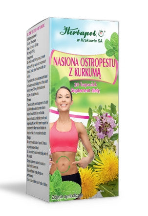 Herbapol Kraków - Thistle seeds with turmeric, dietary supplement, contents: 30 capsules