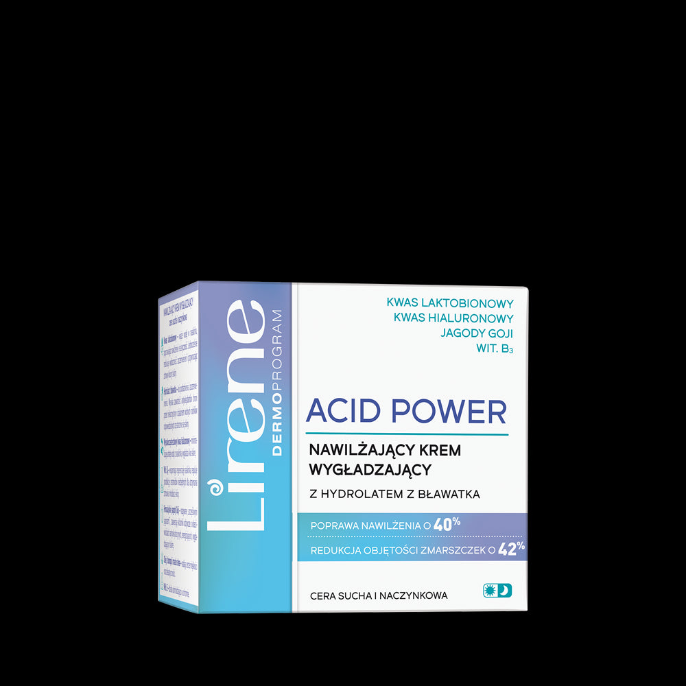Lirene ACID POWER - moisturizing smoothing cream with cornflower hydrolate, 50 ml capacity