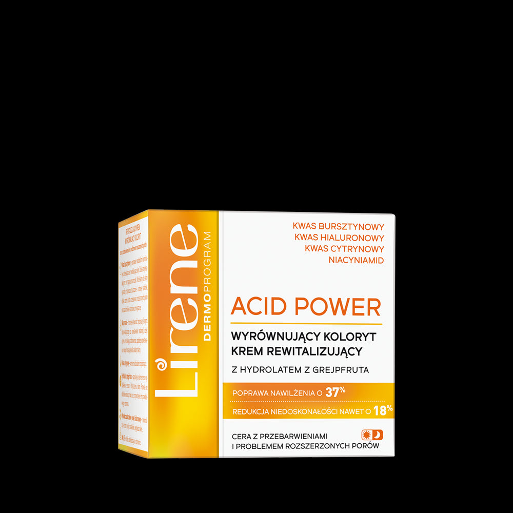 Lirene ACID POWER - a color-equalizing revitalizing cream with grapefruit hydrolate for day and night, volume 50 ml