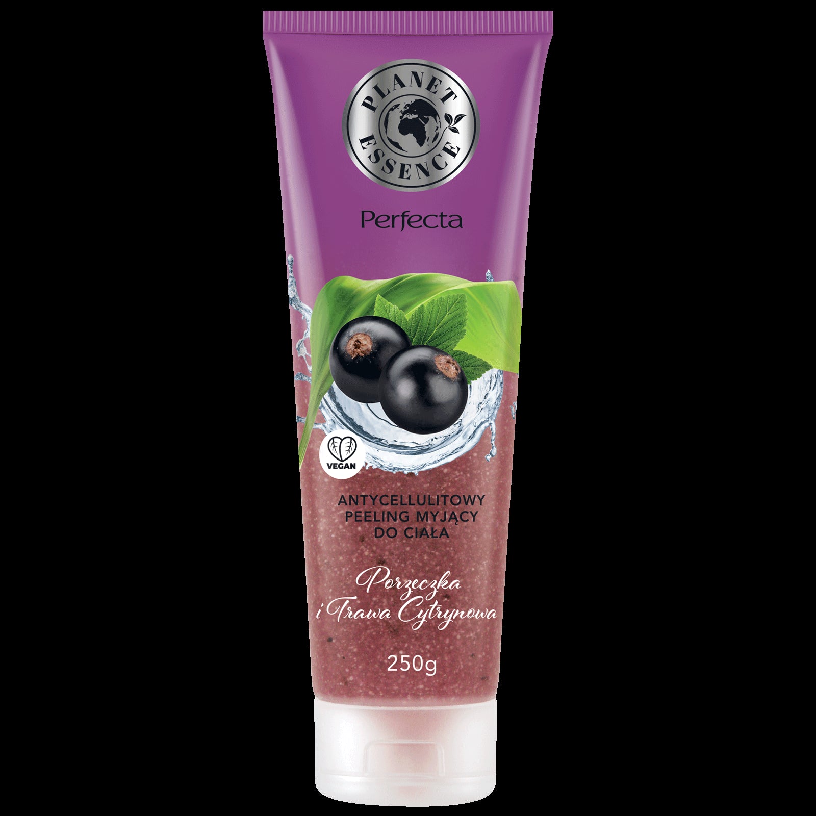 Perfecta Planet Essence - anti-cellulite body wash scrub Currant and Lemongrass, 250 ml capacity