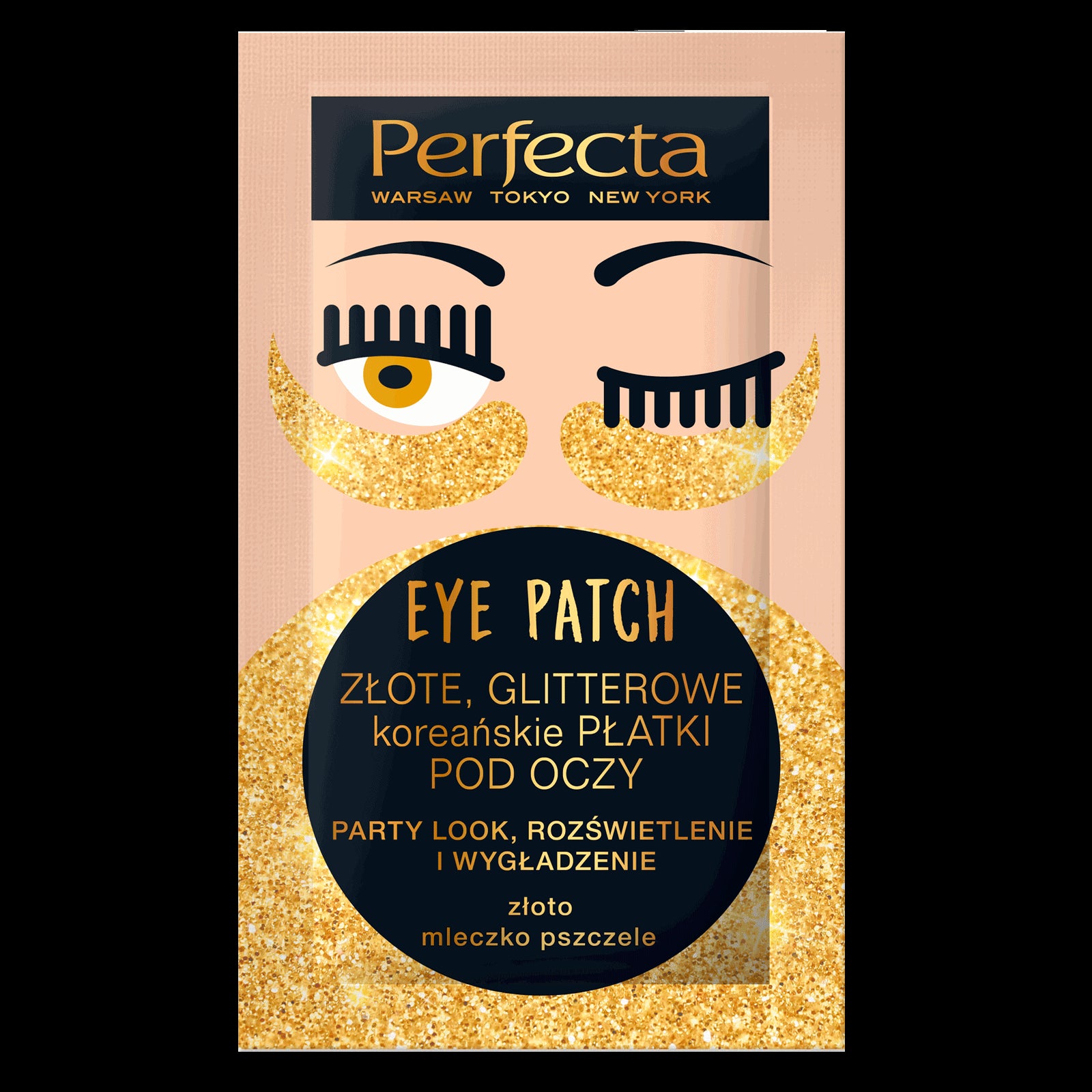Perfecta Eye Patch - gold glitter Korean eye patches
