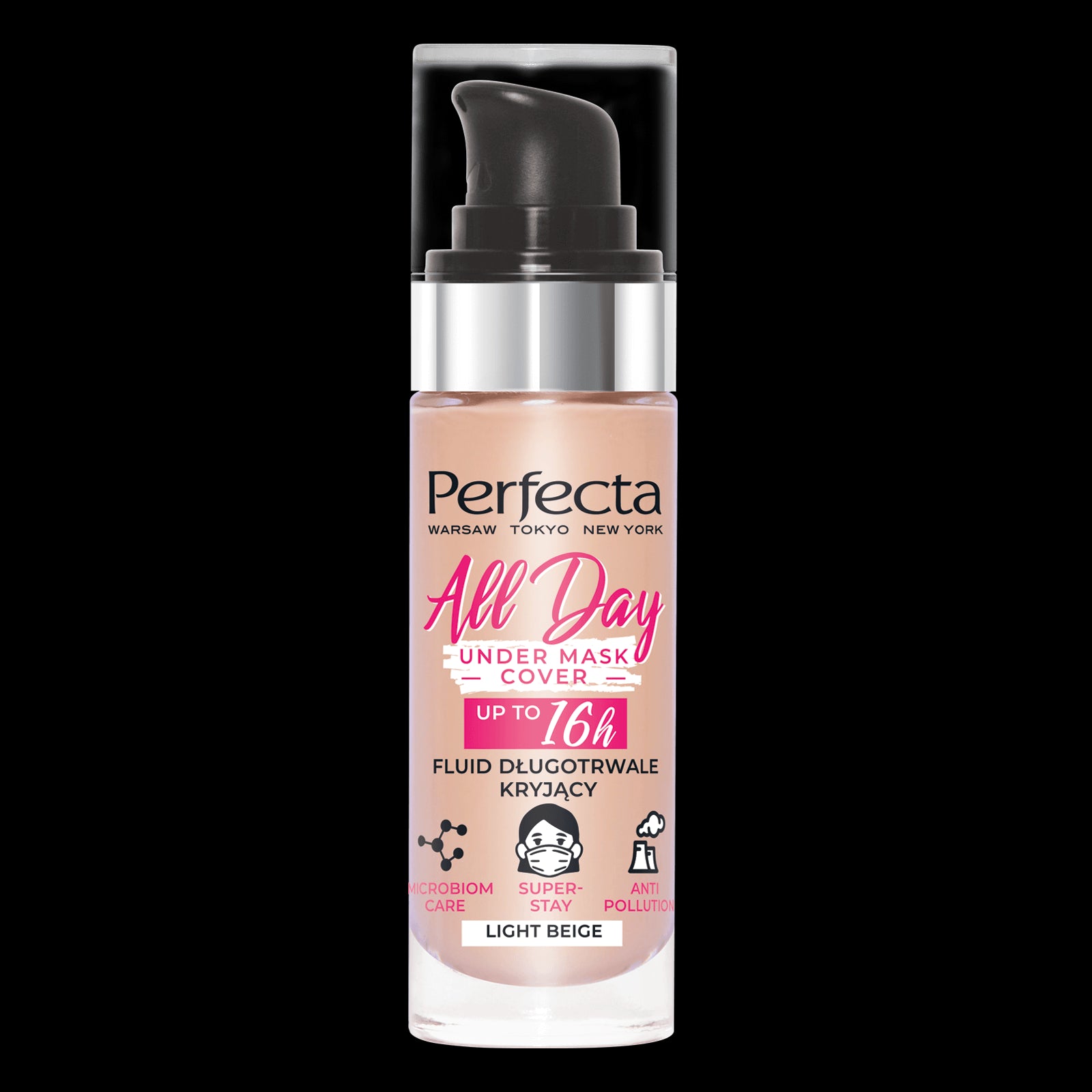 Perfecta All Day Under Mask Cover - long-lasting covering fluid LIGHT BEIGE, capacity 30 ml