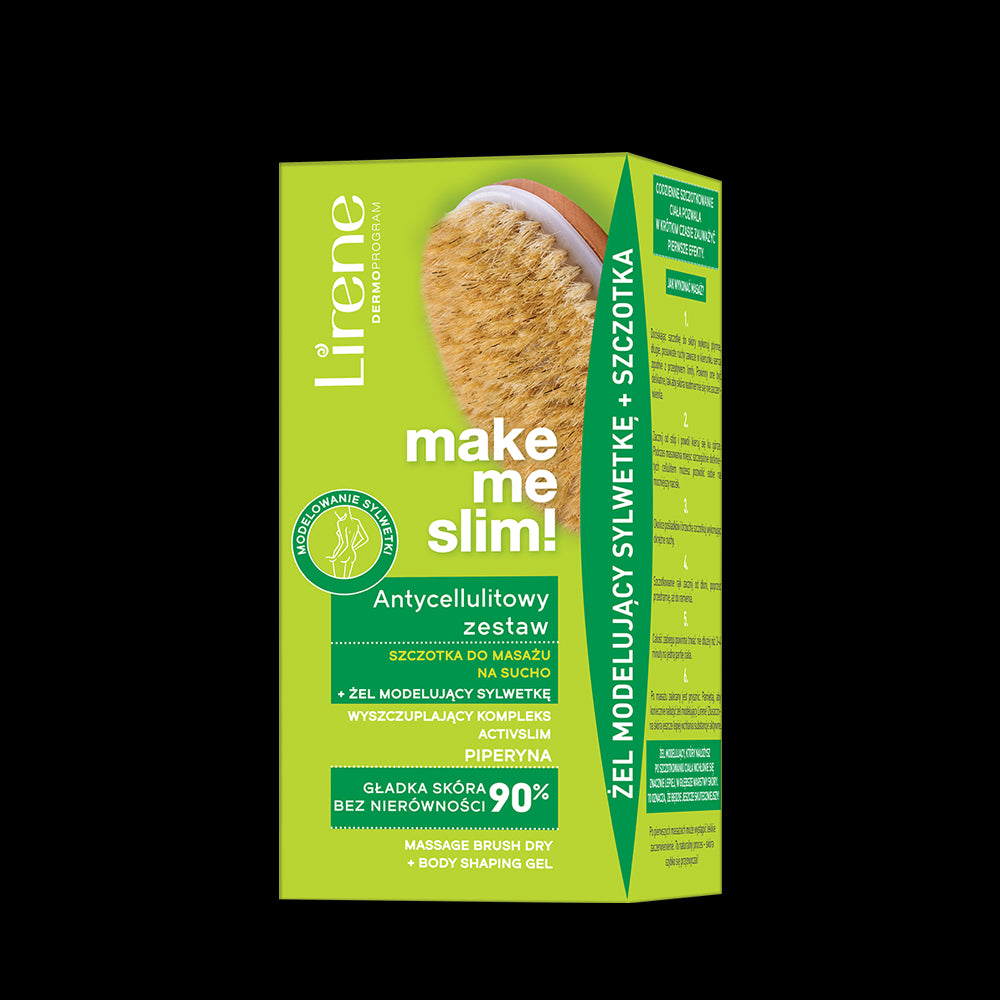 Lirene MAKE ME SLIM - antycellulitowy zestaw szczotka do masażu na sucho + żel modelujący sylwetkę, poj. 100 ml