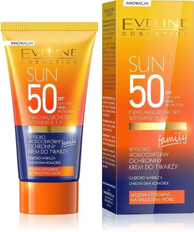 Eveline Sun Protection Face Cream - highly waterproof protective face cream SPF 50, capacity 50 ml