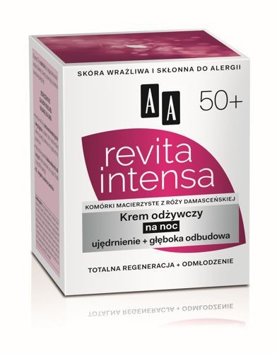 Revita Intensa 50+. Nourishing night cream, 50 ml capacity.