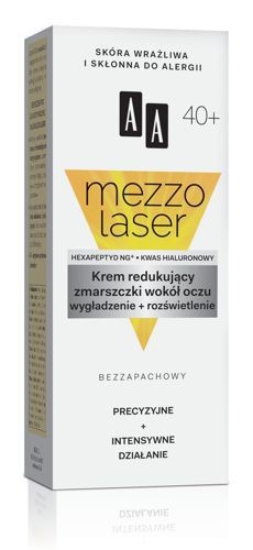 Mezzolaser 40+. Eye wrinkle reducing cream, 15 ml capacity.
