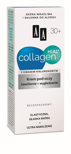 COLLAGEN HIAL+ 30+. Moisturizing and smoothing eye cream, capacity 15 ml.