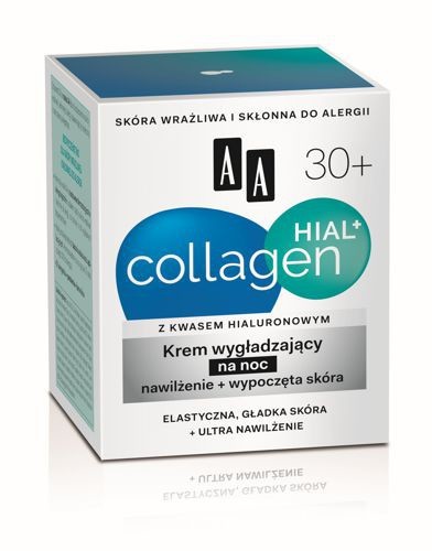 COLLAGEN HIAL+ 30+. Smoothing and regenerating night cream, 50 ml.