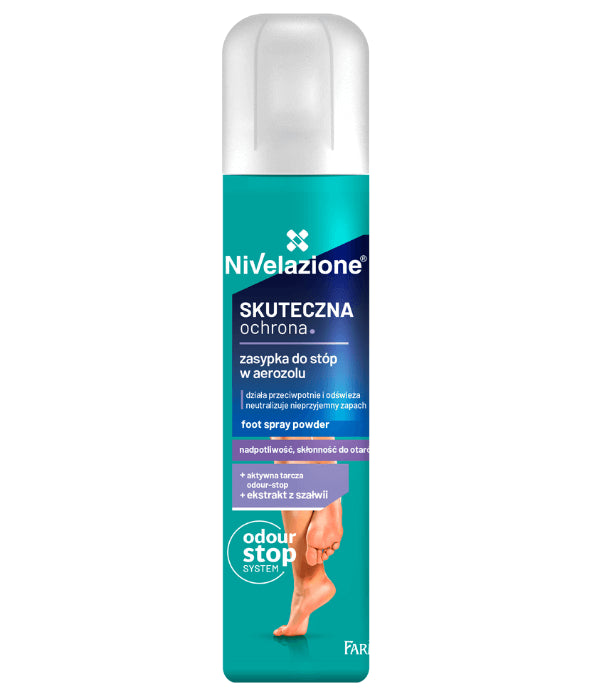 Nivelazione Stopy- Skuteczna Ochrona, zasypka do stóp w aerozolu, poj. 180 ml
