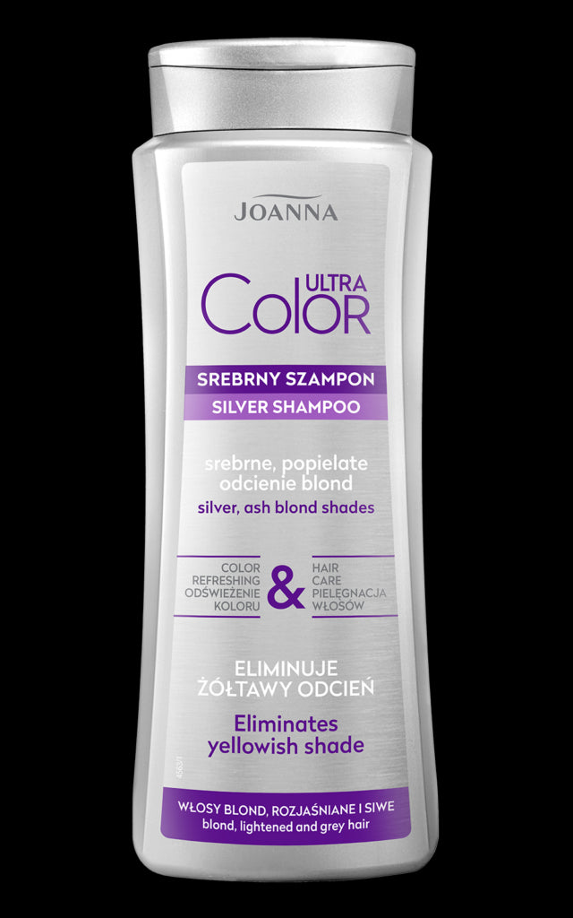Joanna Ultra Color - srebrny szampon eliminujący żółtawy odcień włosów, poj. 400 ml