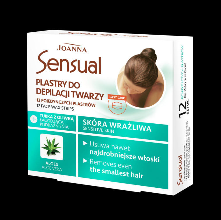 Joanna Sensual - facial hair removal patches with aloe extract for sensitive skin, 12 pieces