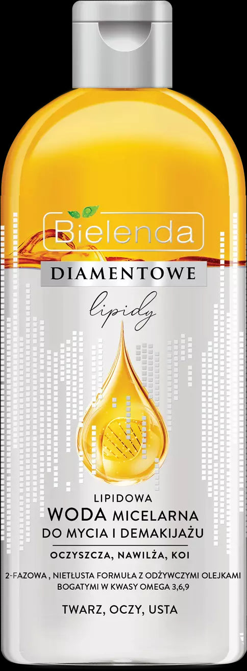 Bielenda Diamentowe Lipidy - lipidowa woda micelarna do mycia i demakijażu, poj. 425 ml