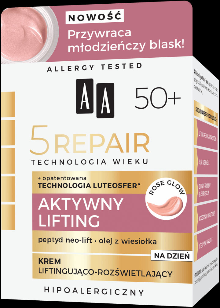 AA Age Technology 5 Repair - ACTIVE LIFTING, lifting brightening day cream 50+, 50 ml capacity