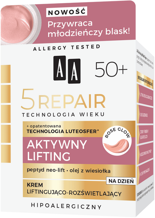 AA Age Technology 5 Repair - ACTIVE LIFTING, lifting brightening day cream 50+, 50 ml capacity