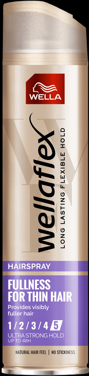 Wella Wellaflex Fullness For Thin Hair - hairspray, fixation level 5 (ultra strong hold), go. 250 ml