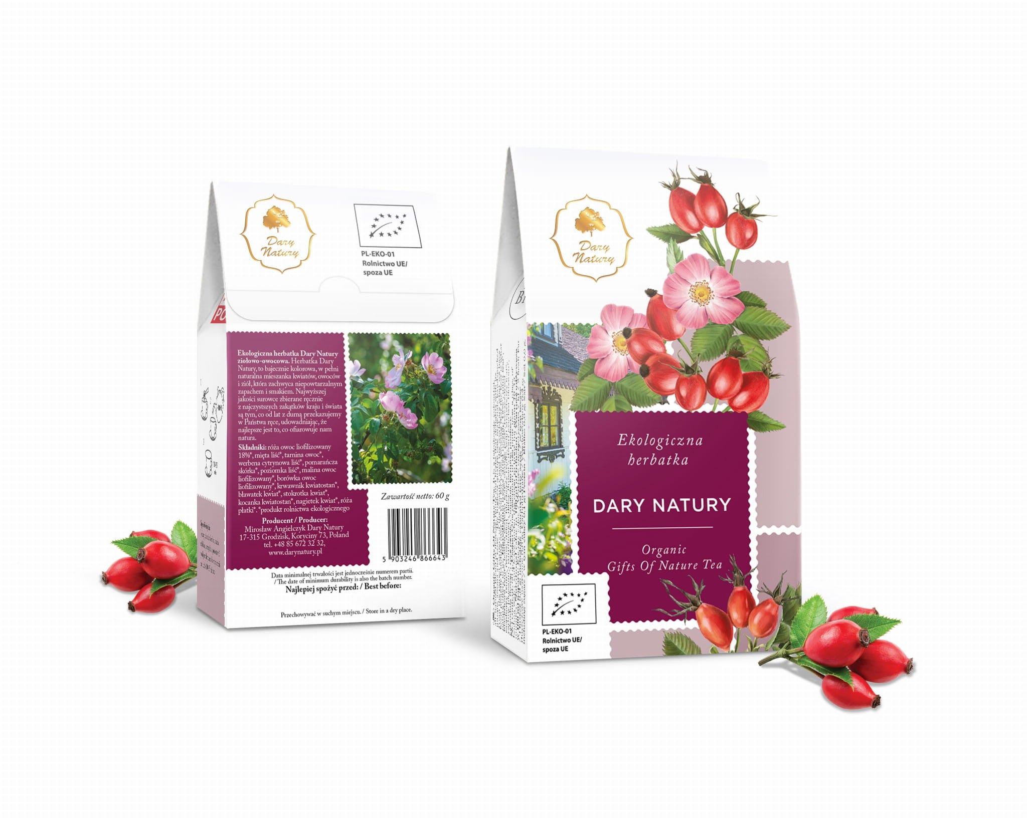 Dary Natury - ecological tea Dary Natury EKO, herbal and fruit tea, net weight: 60 g