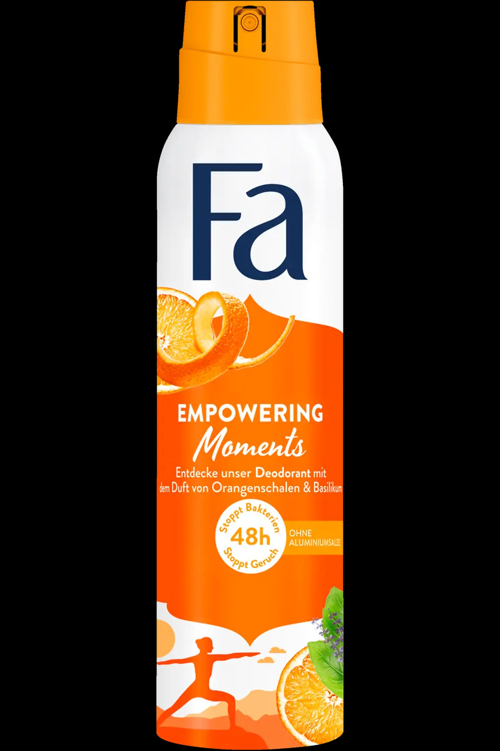 FA Empowering Moments - aerosol body deodorant with orange peel and basil fragrance, 48h, 150 ml capacity